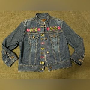 Like New Embroidered Jean Jacket